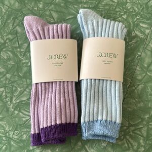 J. Crew women’s Cozy Socks - Purple and Blue NWT - sold as a pair (2)
